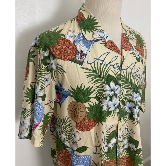 VTG NEWT Honolulu Hawaii USA Aloha floral cotton graphic Hawaiian shirt, L - Picture 2 of 6